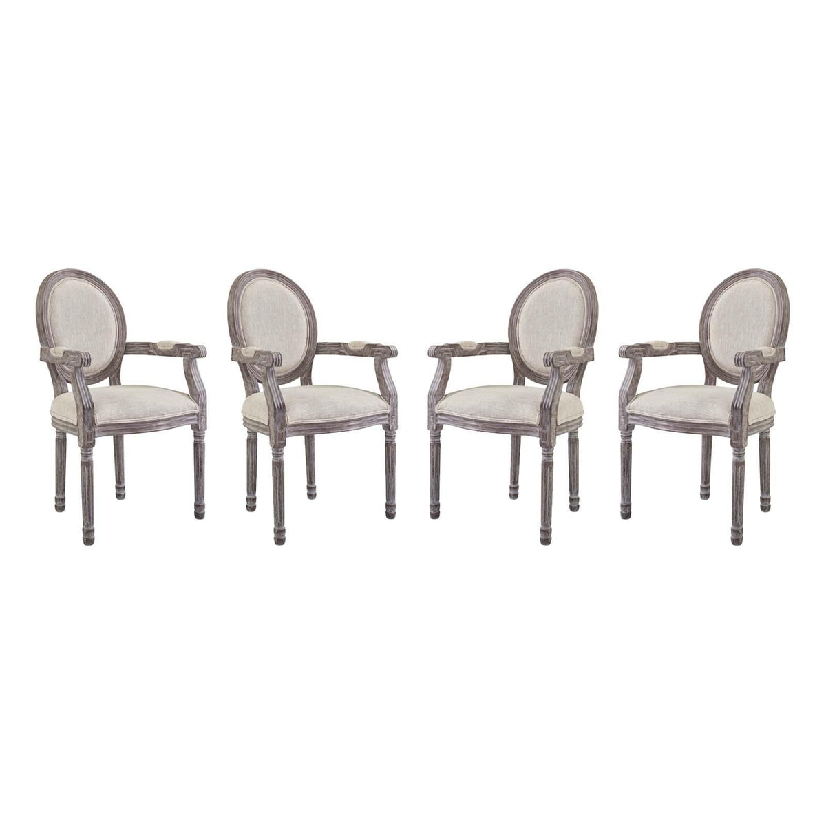 Modway Furniture Modern Emanate Dining Armchair Upholstered Fabric Set of 4 - EEI-3466