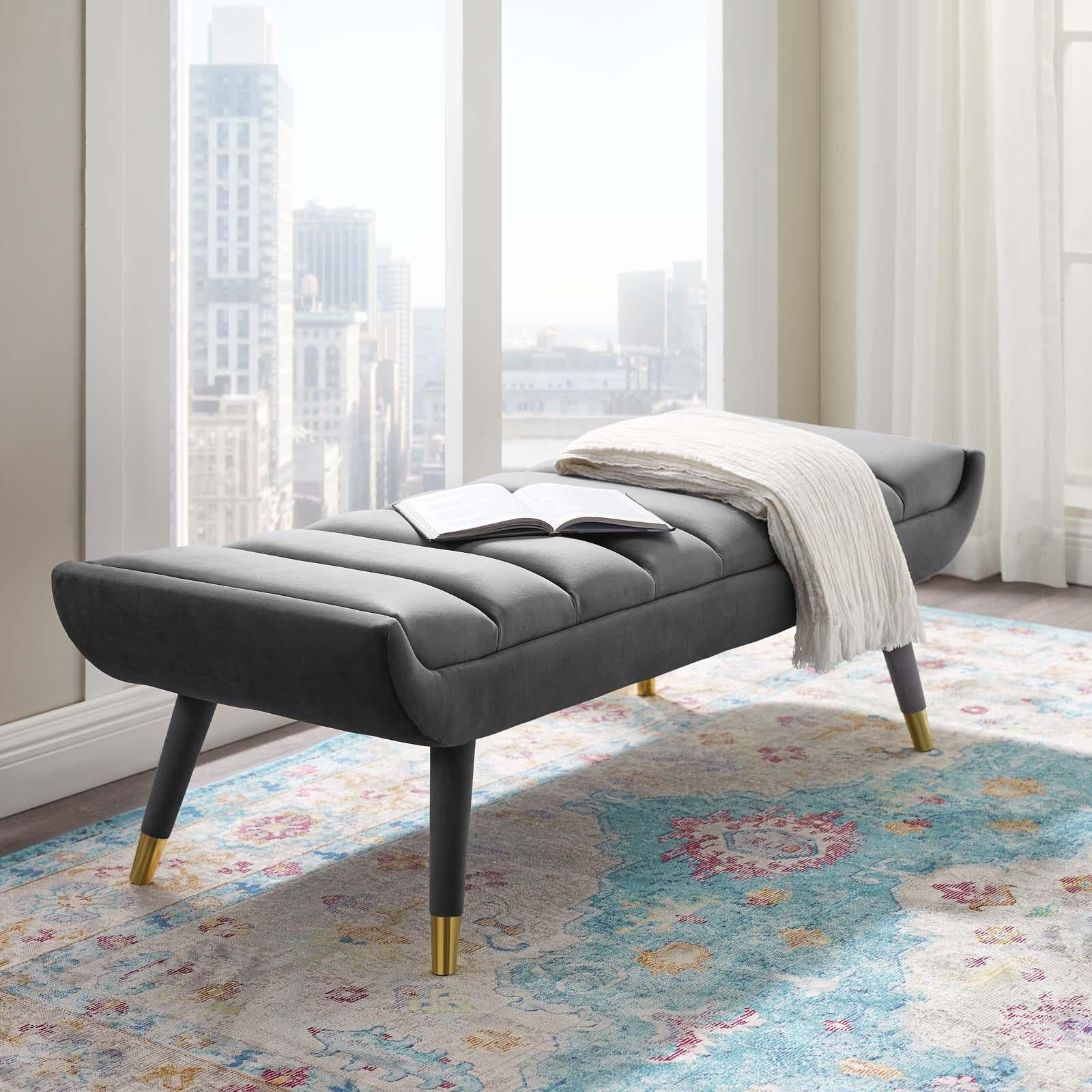 Modway Furniture Modern Guess Channel Tufted Performance Velvet Accent Bench - EEI-3484