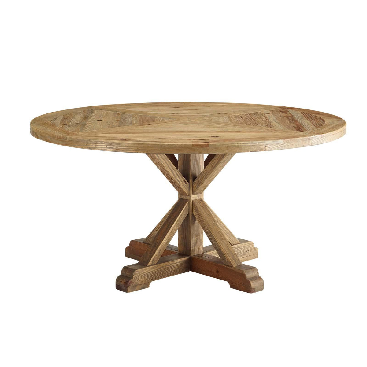 Modway Furniture Modern Stitch 59" Round Pine Wood Dining Table - EEI-3494