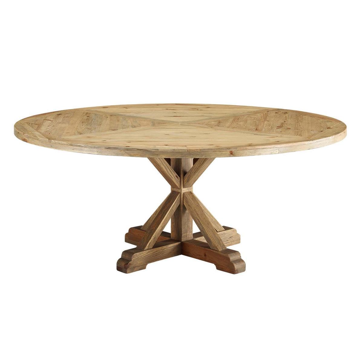 Modway Furniture Modern Stitch 71" Round Pine Wood Dining Table - EEI-3496