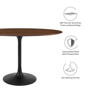 Modway Furniture Modern Lippa 48" Oval Walnut Dining Table - EEI-3520