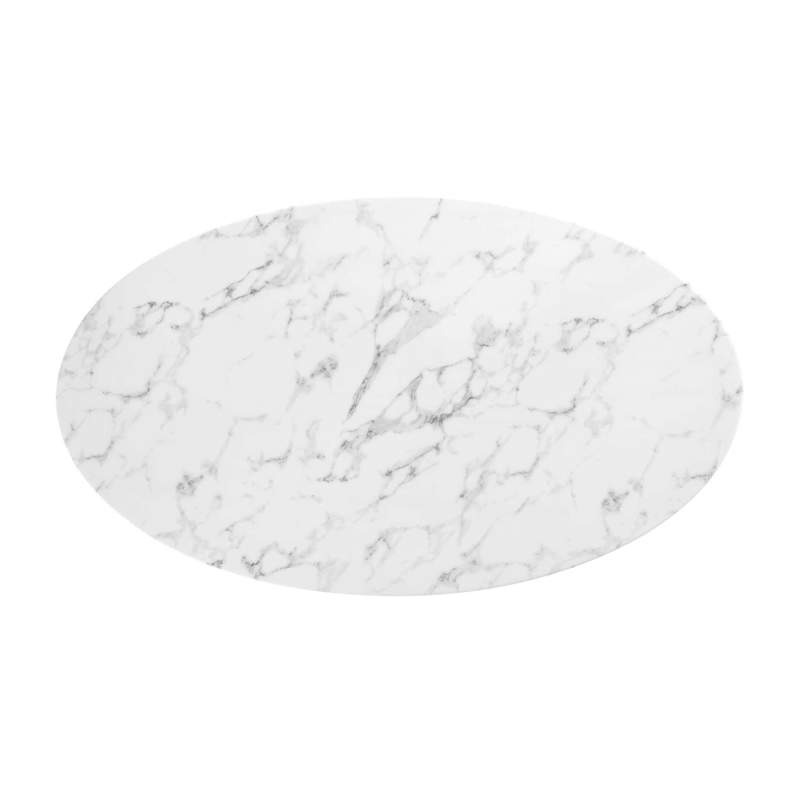 Modway Furniture Modern Lippa 54" Oval Artificial Marble Dining Table - EEI-3530
