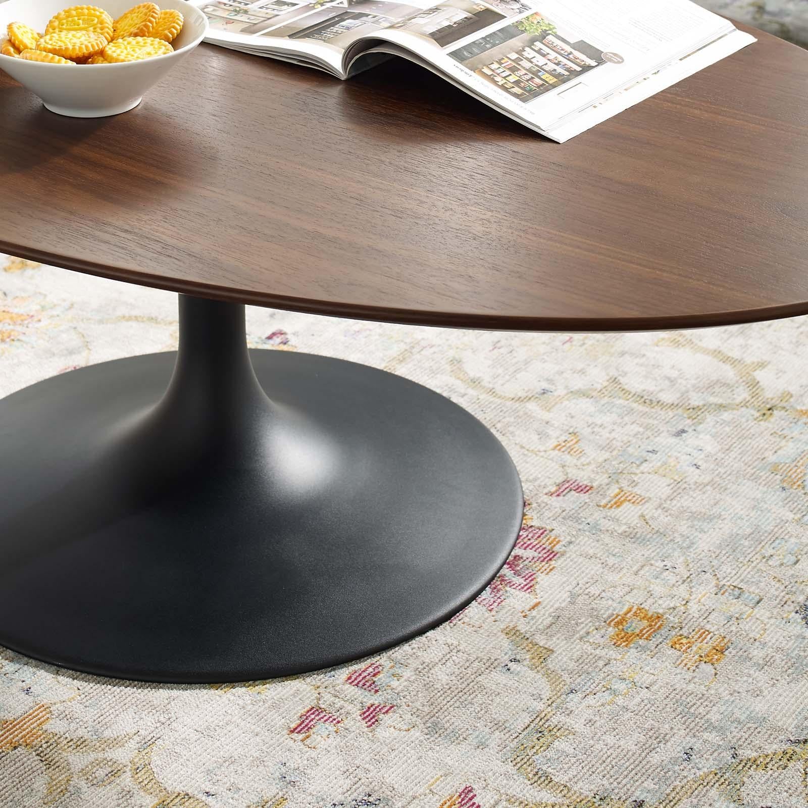 Modway Furniture Modern Lippa 48" Oval-Shaped Walnut Coffee Table - EEI-3538