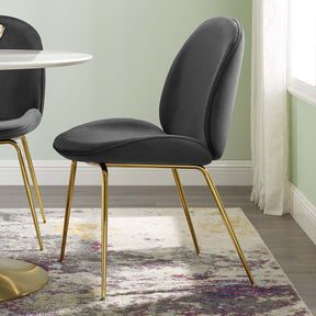Modway Furniture Modern Scoop Gold Stainless Steel Leg Performance Velvet Dining Chair - EEI-3548