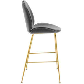 Modway Furniture Modern Scoop Gold Stainless Steel Leg Performance Velvet Bar Stool - EEI-3550
