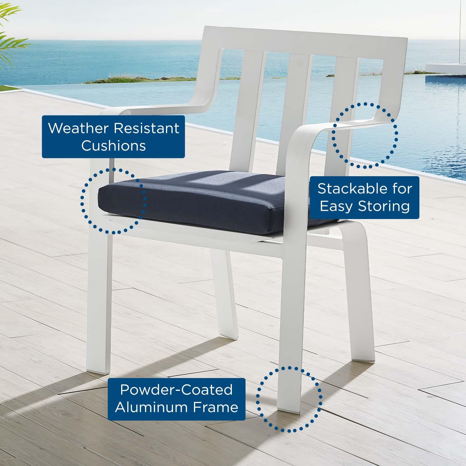 Modway Furniture Modern Baxley Stackable Outdoor Patio Aluminum Dining Armchair - EEI-3571