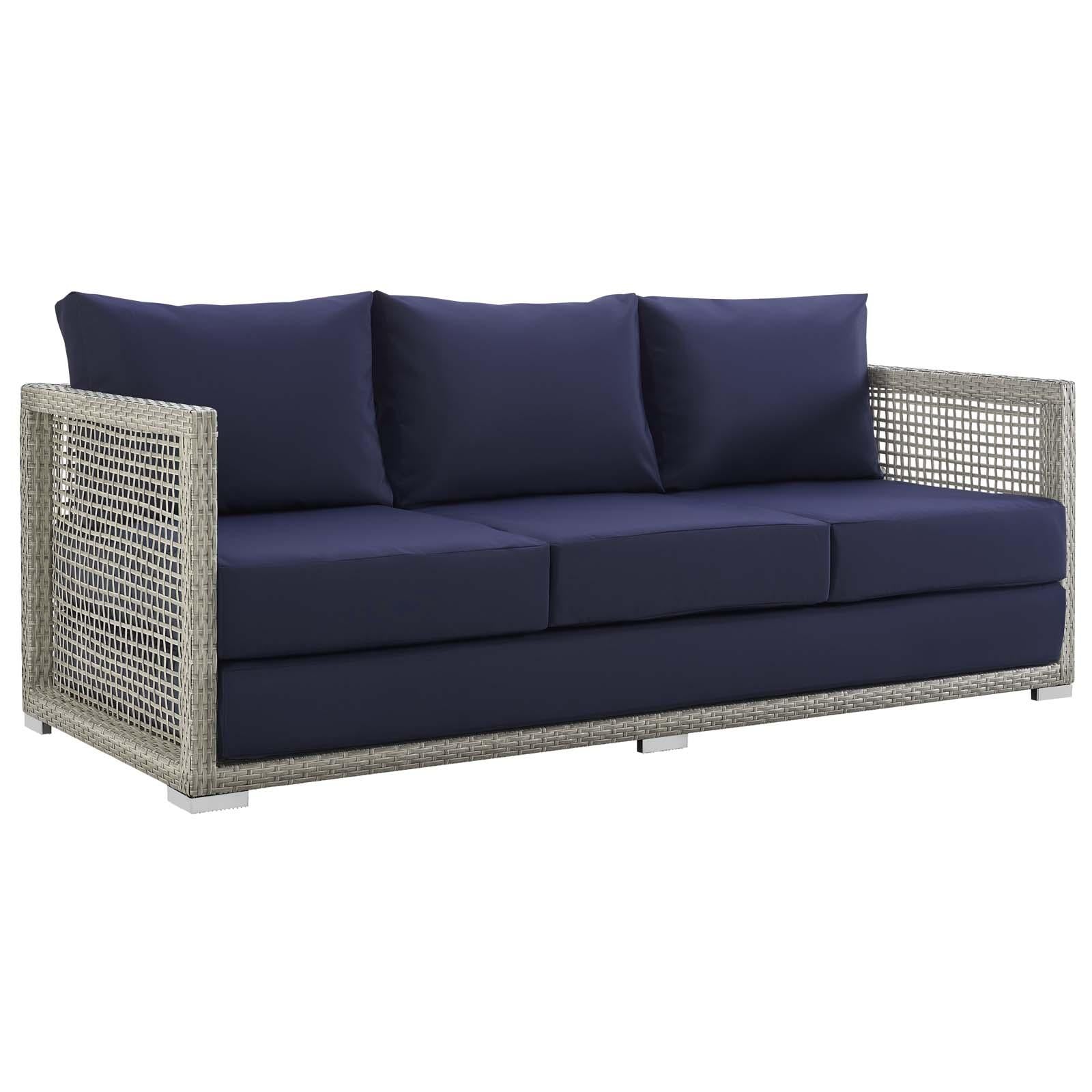 Modway Furniture Modern Aura 3 Piece Outdoor Patio Wicker Rattan Set - EEI-3599