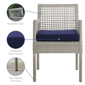 Modway Furniture Modern Aura 7 Piece Outdoor Patio Wicker Rattan Set - EEI-3600