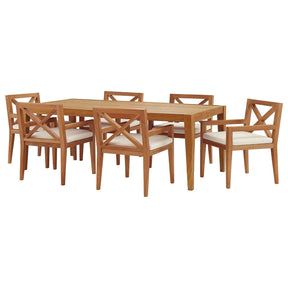 Modway Furniture Modern Northlake 7 Piece Outdoor Patio Premium Grade A Teak Wood Set - EEI-3631
