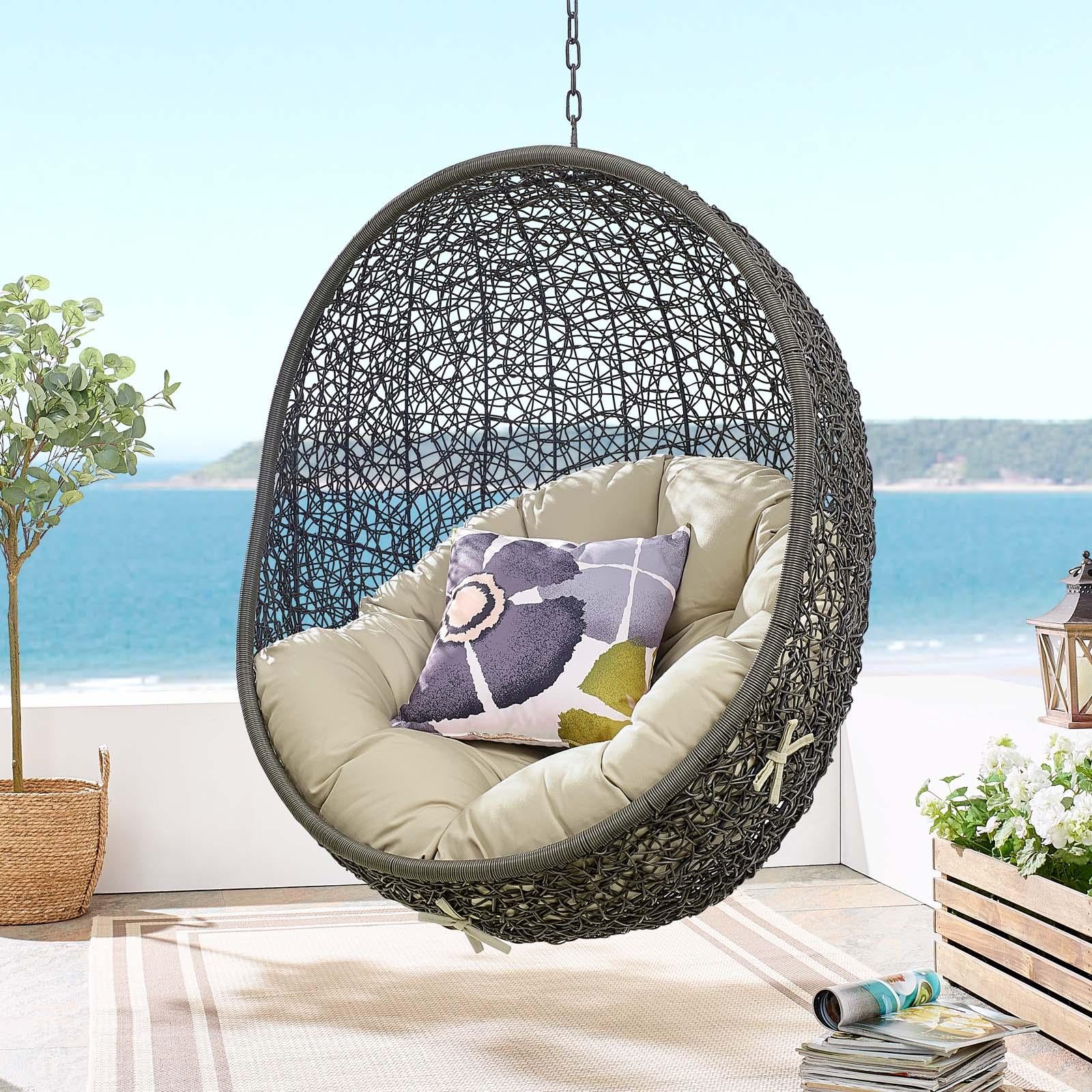 Modway Furniture Modern Hide Sunbrella® Fabric Swing Outdoor Patio Lounge Chair Without Stand - EEI-3634