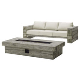 Modway Furniture Modern Manteo Rustic Coastal Outdoor Patio Sunbrella® Sofa and Fire Pit Set - EEI-3654