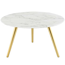 Modway Furniture Modern Lippa 28" Round Artificial Marble Coffee Table with Tripod Base - EEI-3664