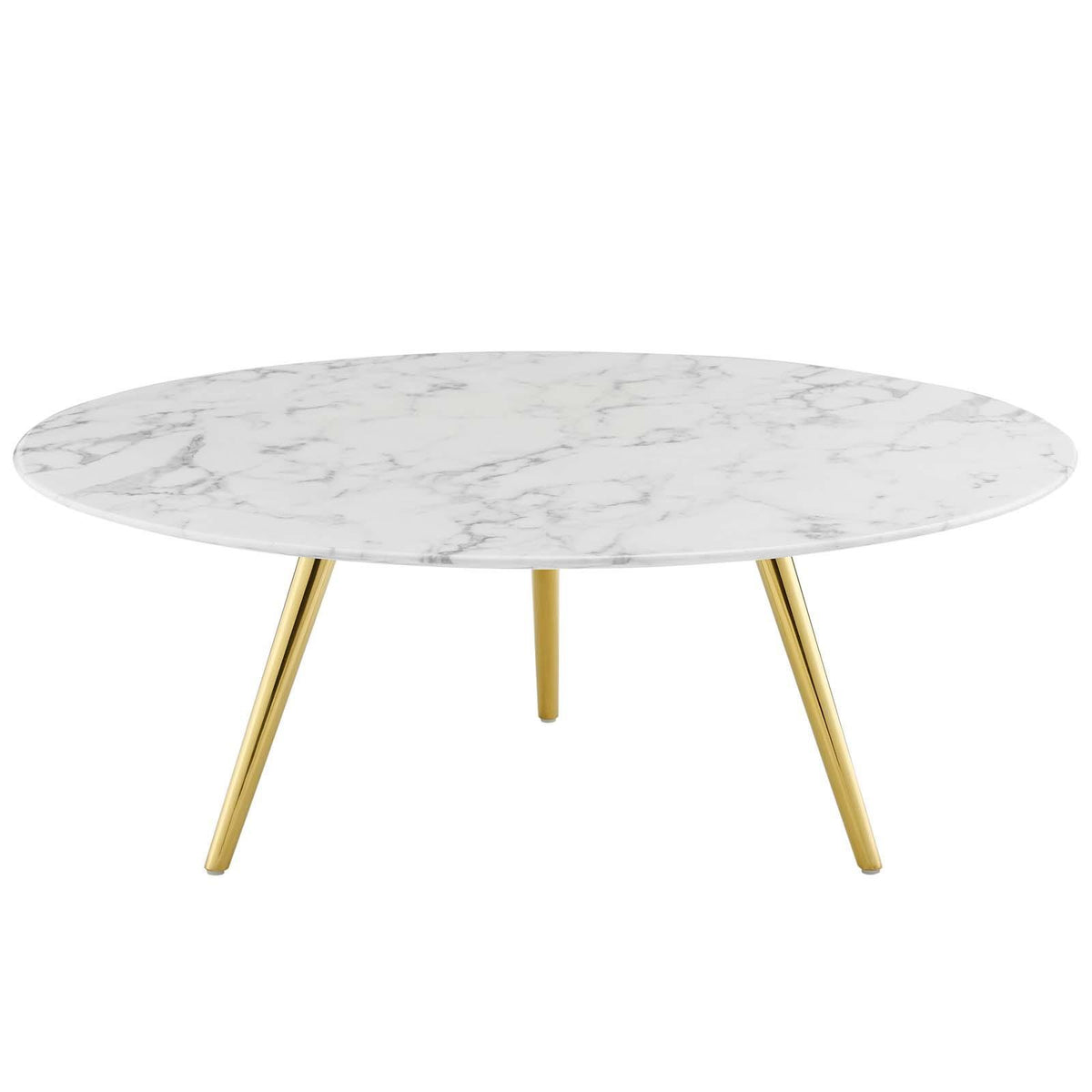 Modway Furniture Modern Lippa 40" Round Artificial Marble Coffee Table with Tripod Base - EEI-3672