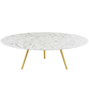 Modway Furniture Modern Lippa 47" Round Artificial Marble Coffee Table with Tripod Base - EEI-3673