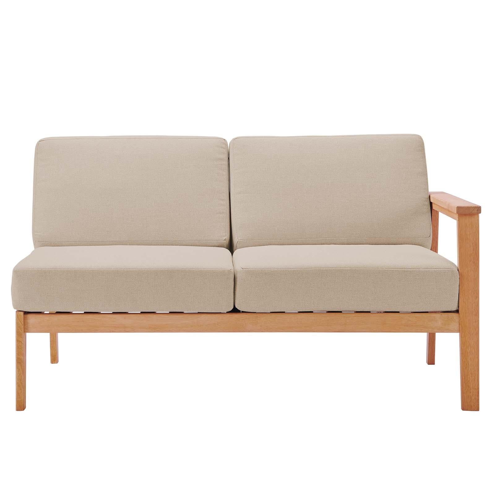 Modway Furniture Modern Sedona Outdoor Patio Eucalyptus Wood Right-Facing Loveseat - EEI-3678