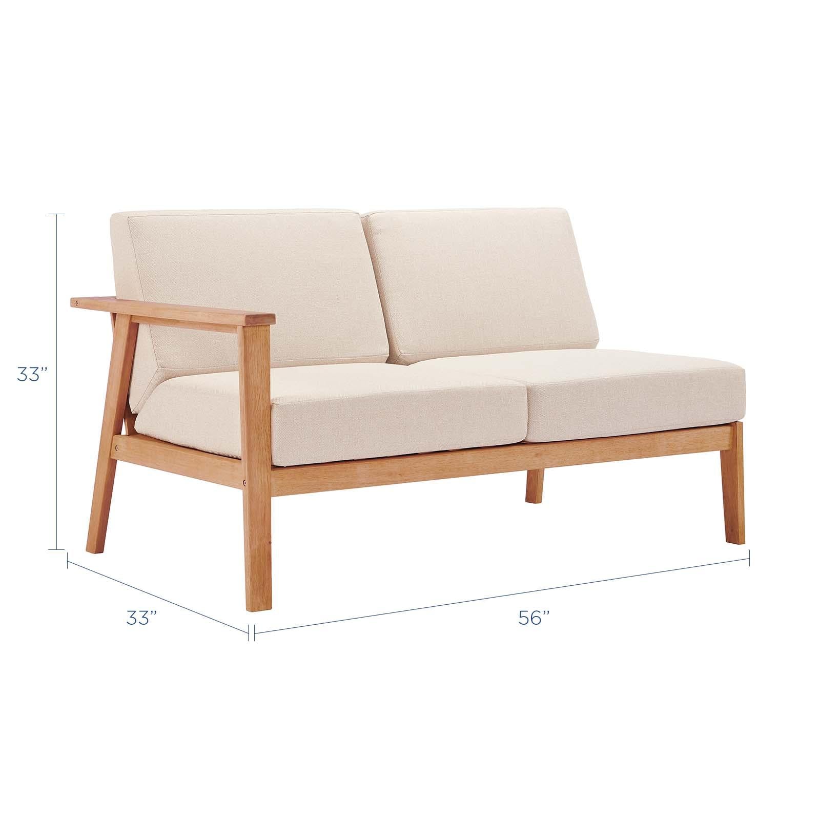 Modway Furniture Modern Sedona Outdoor Patio Eucalyptus Wood Left-Facing Loveseat - EEI-3679