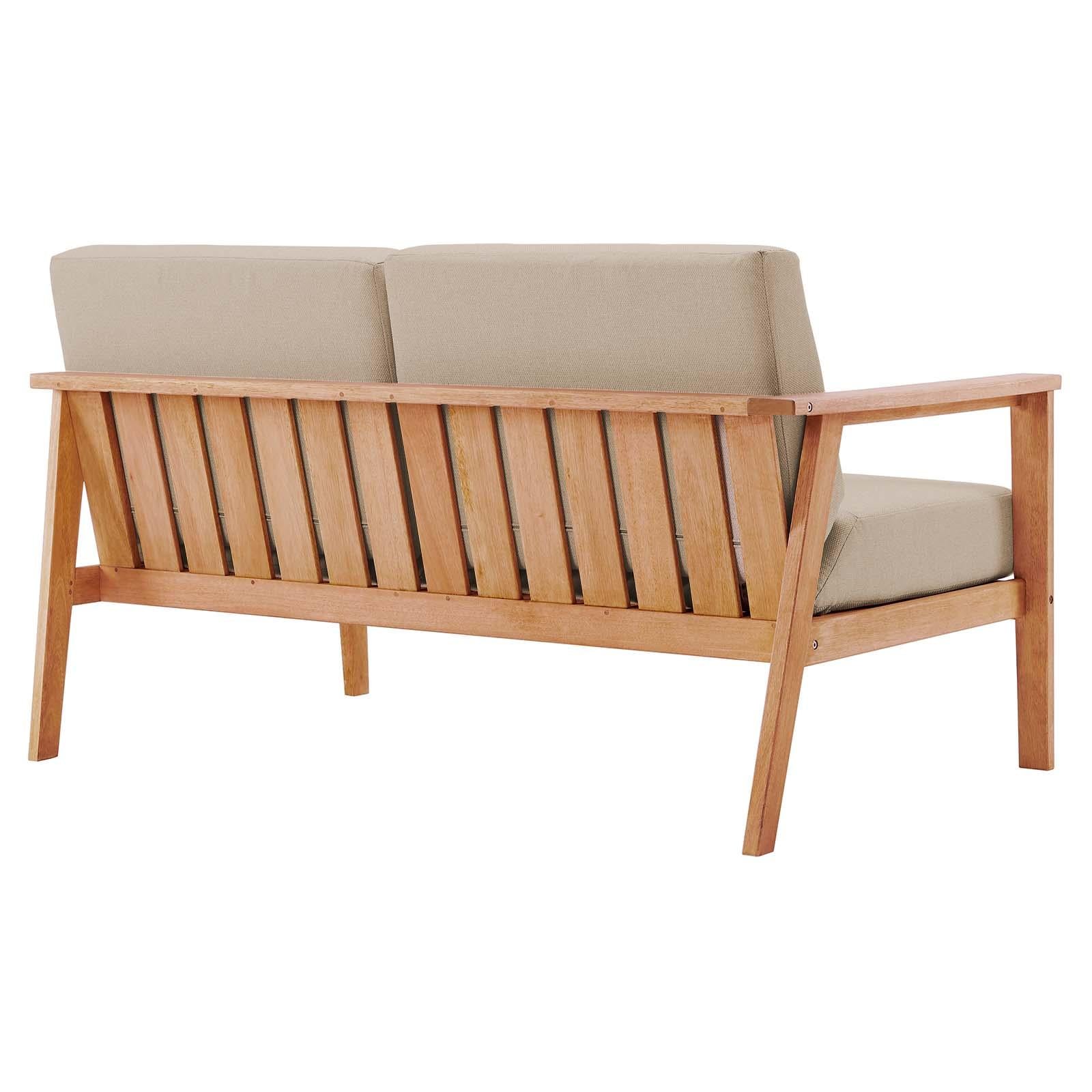 Modway Furniture Modern Sedona Outdoor Patio Eucalyptus Wood Left-Facing Loveseat - EEI-3679