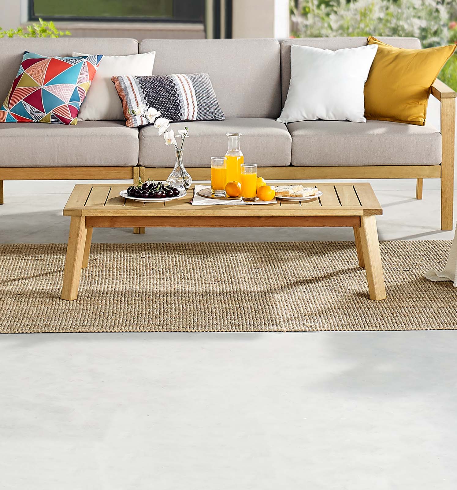 Modway Furniture Modern Sedona Outdoor Patio Eucalyptus Wood Coffee Table - EEI-3682