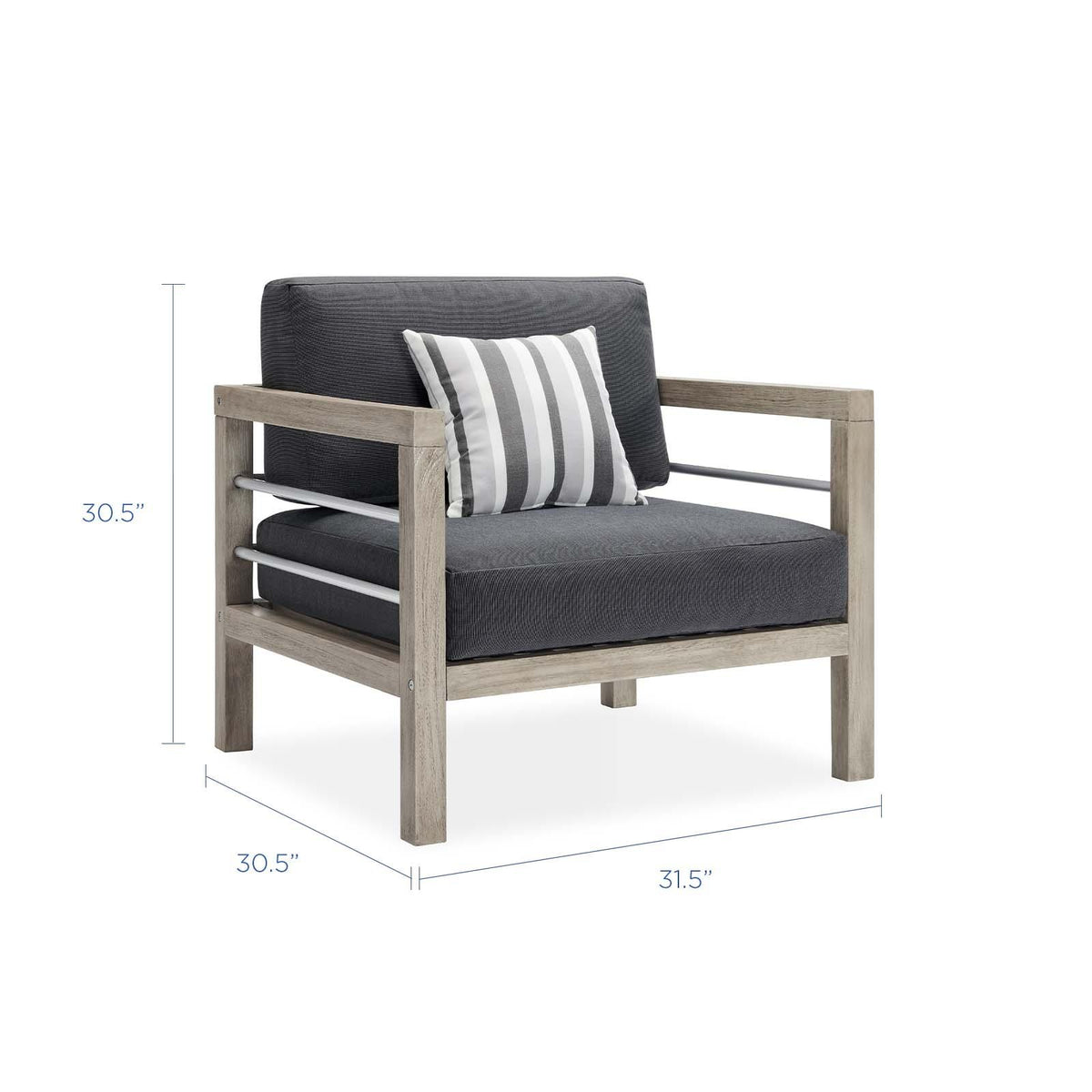 Modway Furniture Modern Wiscasset Outdoor Patio Acacia Wood Armchair - EEI-3683