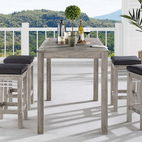 Modway Furniture Modern Wiscasset 59" Outdoor Patio Acacia Wood Bar Table - EEI-3686