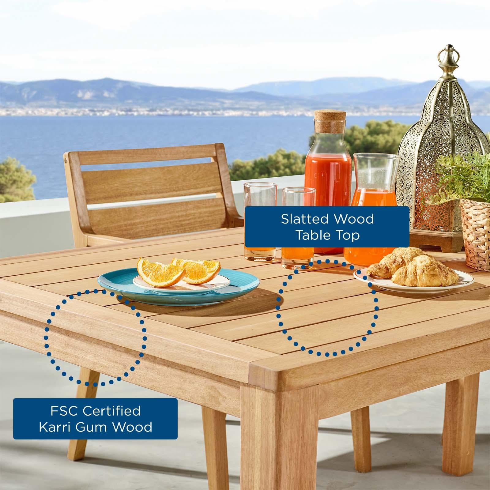 Modway Furniture Modern Portsmouth 63" Karri Wood Outdoor Patio Dining Table - EEI-3688