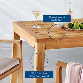 Modway Furniture Modern Portsmouth Karri Wood Outdoor Patio Bar Table - EEI-3690