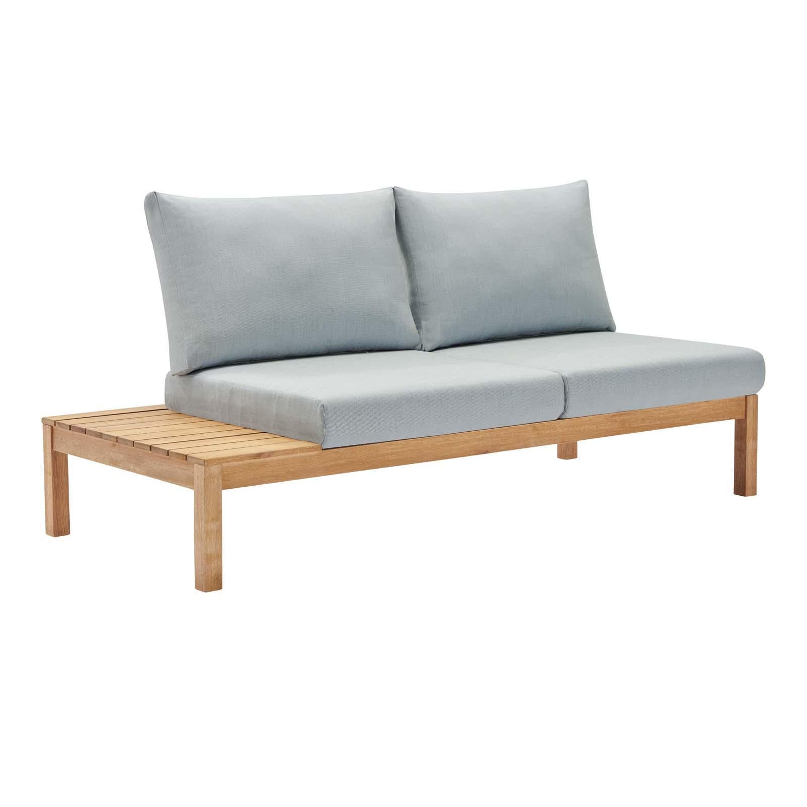 Modway Furniture Modern Freeport Karri Wood Outdoor Patio Loveseat with Left-Facing Side End Table - EEI-3692