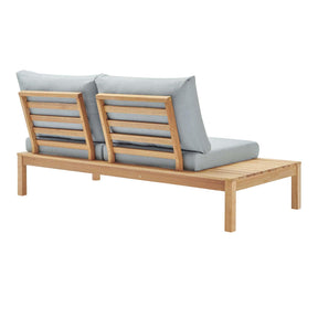 Modway Furniture Modern Freeport Karri Wood Outdoor Patio Loveseat with Left-Facing Side End Table - EEI-3692