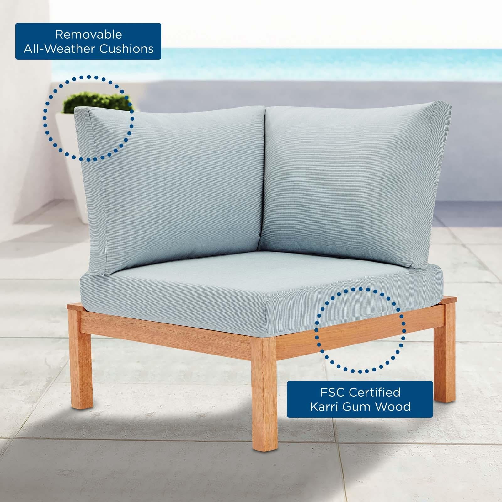 Modway Furniture Modern Freeport Karri Wood Sectional Sofa Outdoor Patio Corner Chair - EEI-3694