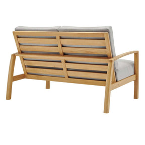 Modway Furniture Modern Orlean Outdoor Patio Eucalyptus Wood Loveseat - EEI-3697