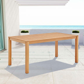 Modway Furniture Modern Farmstay 63" Rectangle Outdoor Patio Teak Wood Dining Table - EEI-3719