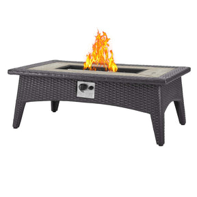 Modway Furniture Modern Convene 3 Piece Set Outdoor Patio with Fire Pit - EEI-3724