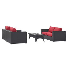 Modway Furniture Modern Convene 4 Piece Set Outdoor Patio with Fire Pit - EEI-3725