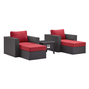 Modway Furniture Modern Convene 5 Piece Set Outdoor Patio with Fire Pit - EEI-3726