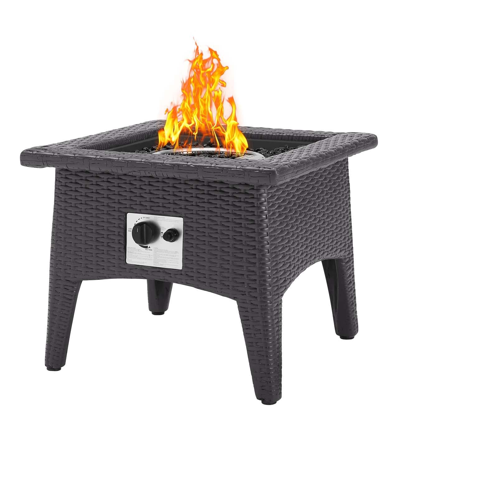 Modway Furniture Modern Convene 3 Piece Set Outdoor Patio with Fire Pit - EEI-3727