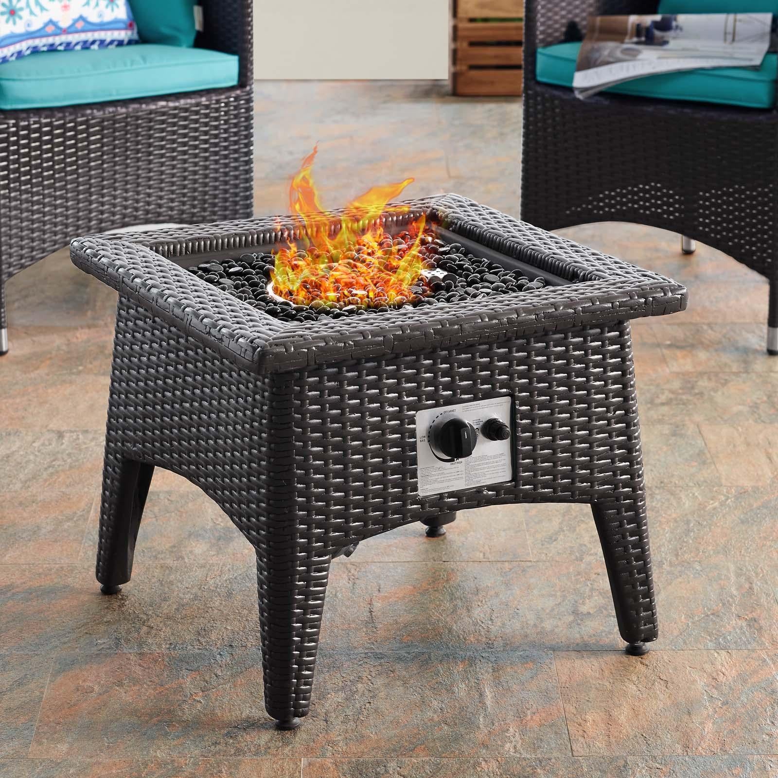 Modway Furniture Modern Convene 3 Piece Set Outdoor Patio with Fire Pit - EEI-3729