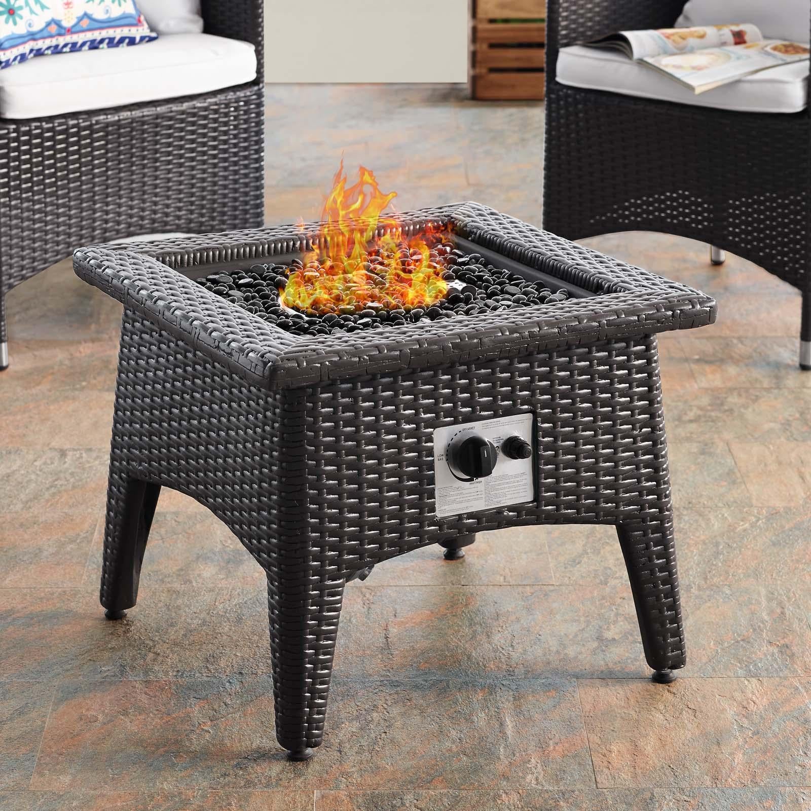 Modway Furniture Modern Convene 3 Piece Set Outdoor Patio with Fire Pit - EEI-3729