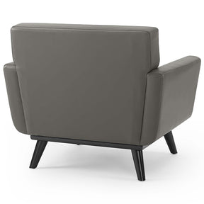 Modway Furniture Modern Engage Top-Grain Leather Living Room Lounge Accent Armchair - EEI-3734