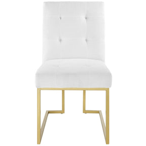 Modway Furniture Modern Privy Gold Stainless Steel Upholstered Fabric Dining Accent Chair - EEI-3743