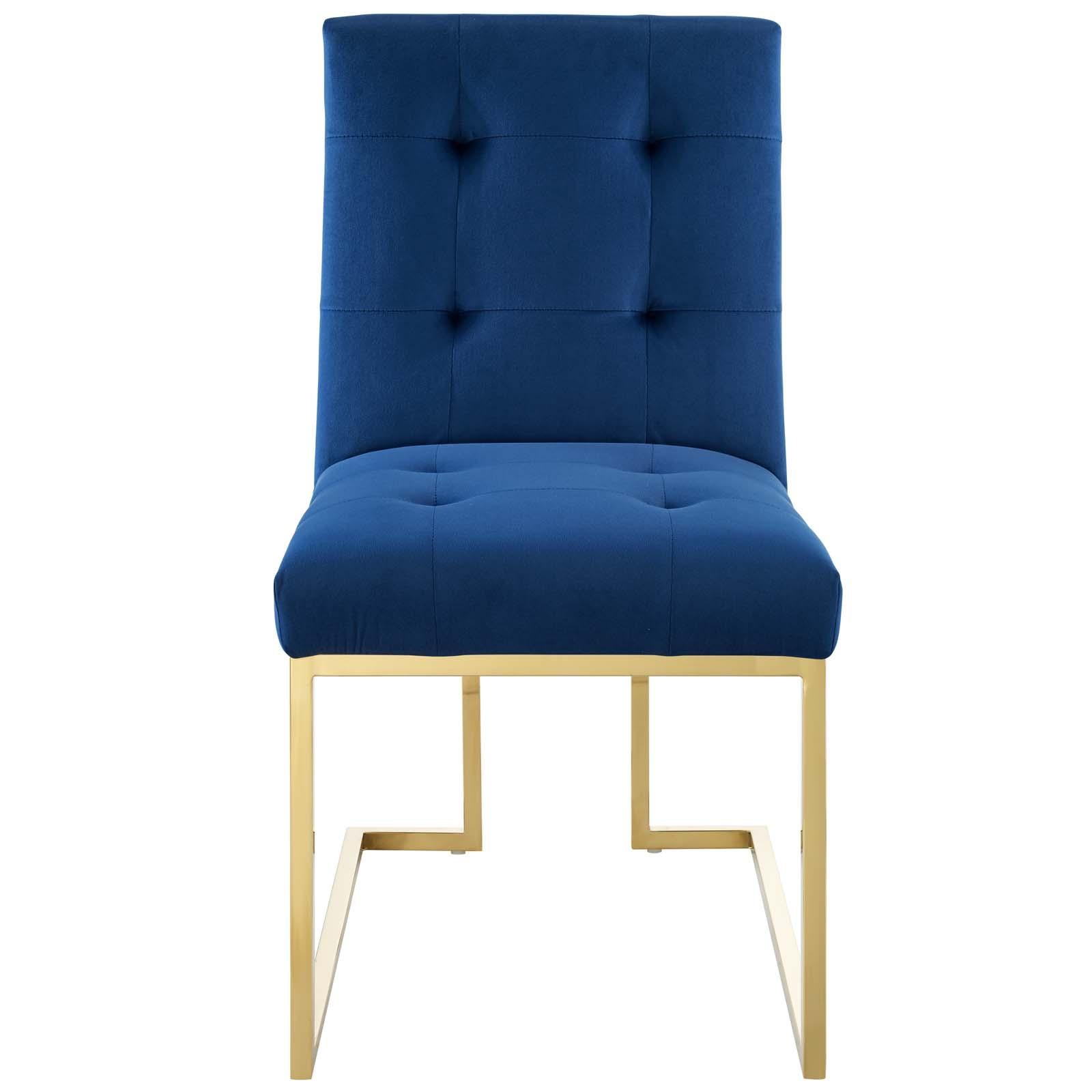 Modway Furniture Modern Privy Gold Stainless Steel Performance Velvet Dining Chair - EEI-3744