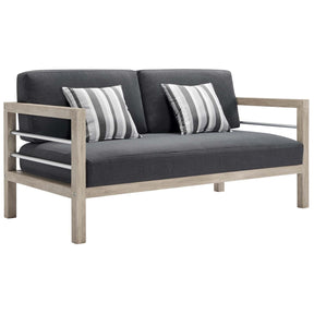 Modway Furniture Modern Wiscasset 3 Piece Outdoor Patio Acacia Wood Set - EEI-3761