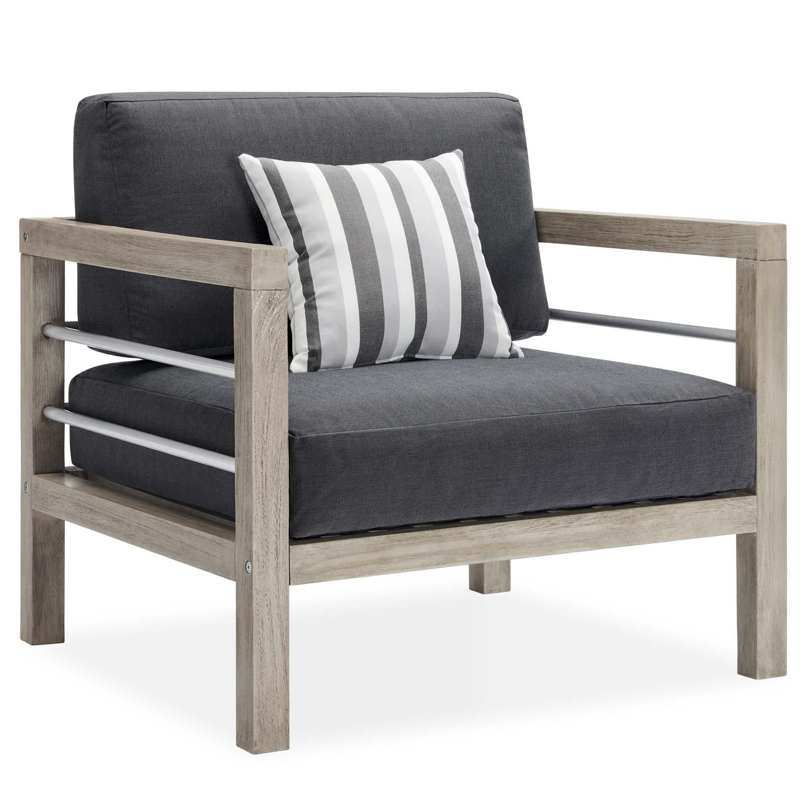 Modway Furniture Modern Wiscasset 3 Piece Outdoor Patio Acacia Wood Set - EEI-3761