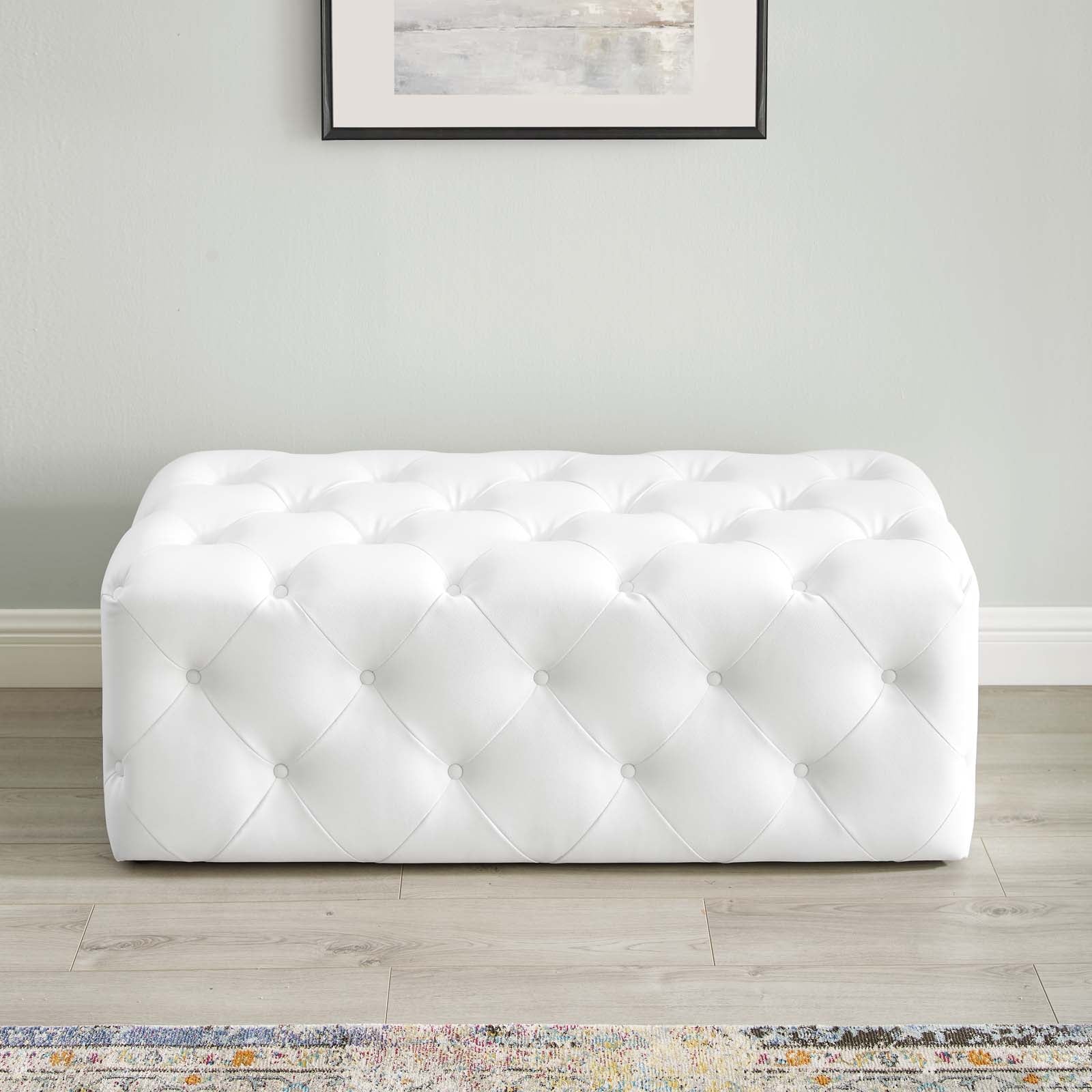 Modway Furniture Modern Amour 48" Tufted Button Entryway Faux Leather Bench - EEI-3767