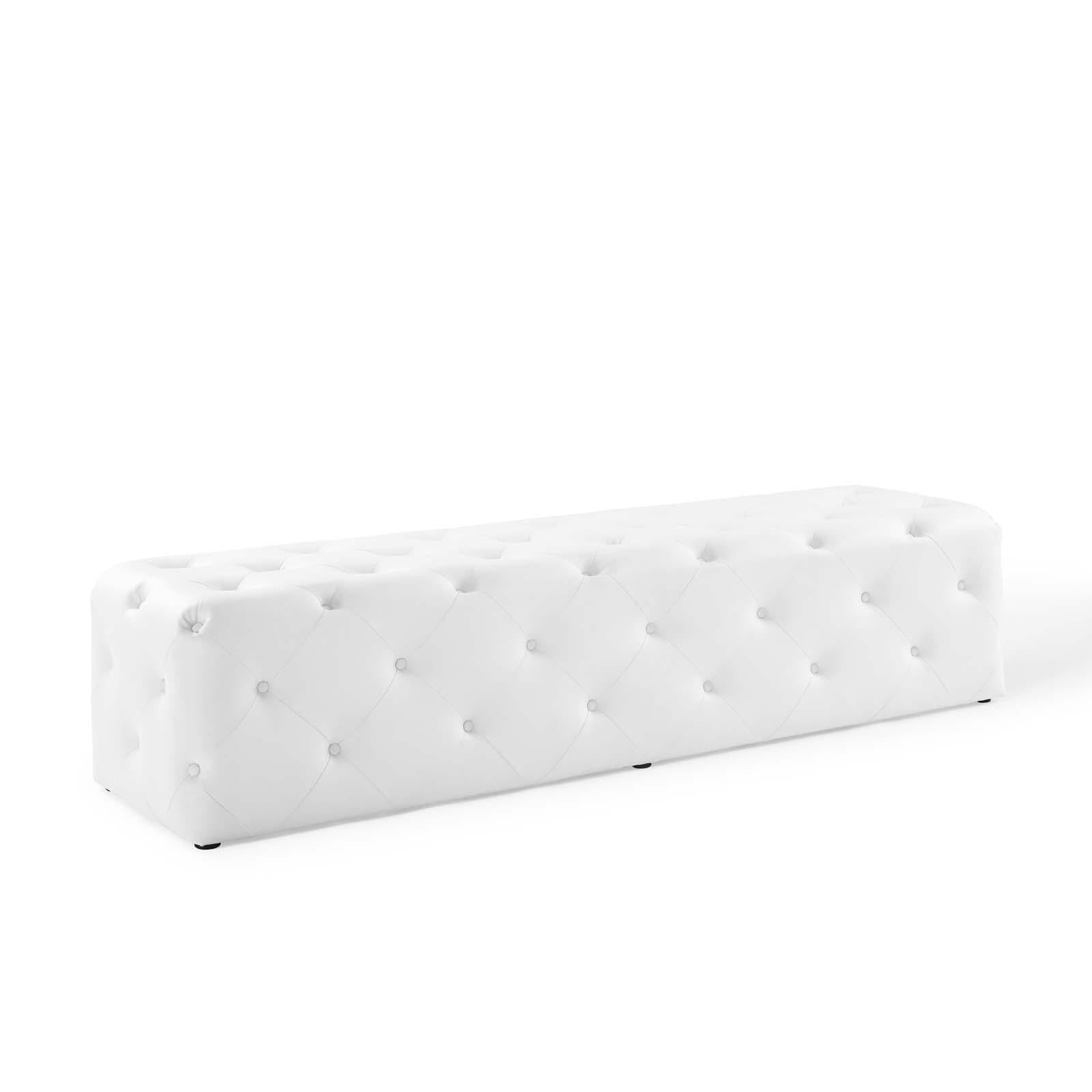 Modway Furniture Modern Amour 72" Tufted Button Entryway Faux Leather Bench - EEI-3771