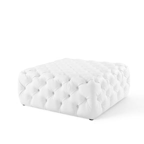 Modway Furniture Modern Amour Tufted Button Large Square Faux Leather Ottoman - EEI-3773