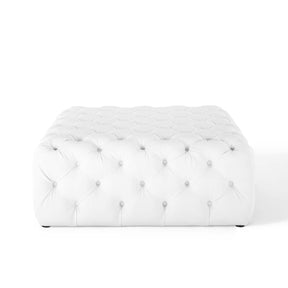 Modway Furniture Modern Amour Tufted Button Large Square Faux Leather Ottoman - EEI-3773