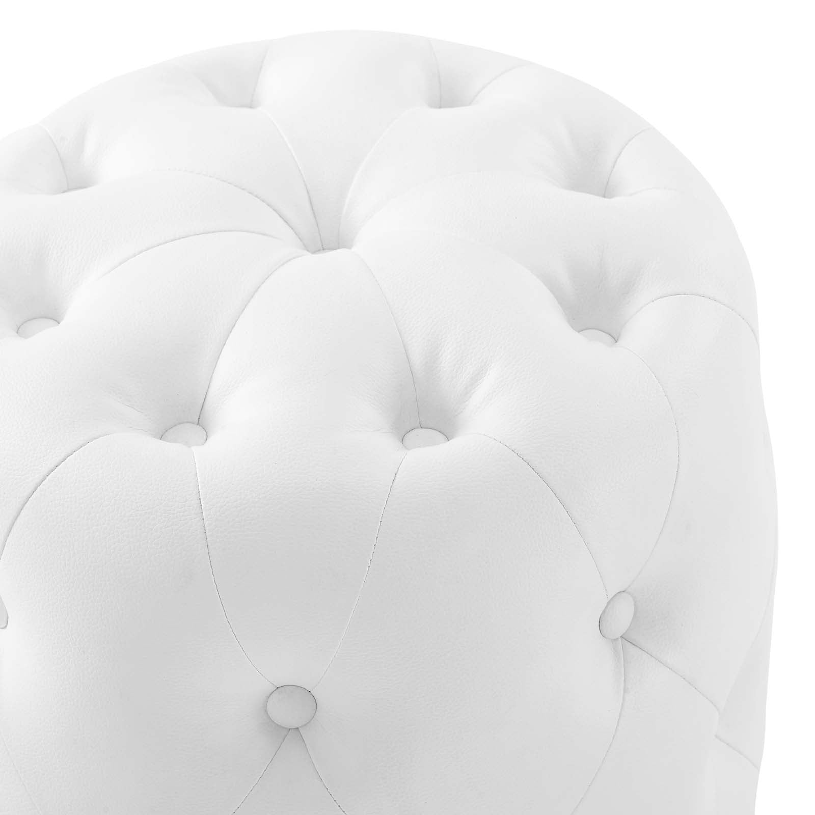 Modway Furniture Modern Amour Tufted Button Round Faux Leather Ottoman - EEI-3777