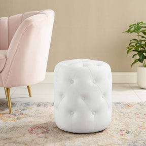 Modway Furniture Modern Amour Tufted Button Round Faux Leather Ottoman - EEI-3777