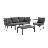 Modway Furniture Modern Riverside 5 Piece Outdoor Patio Aluminum Set - EEI-3783