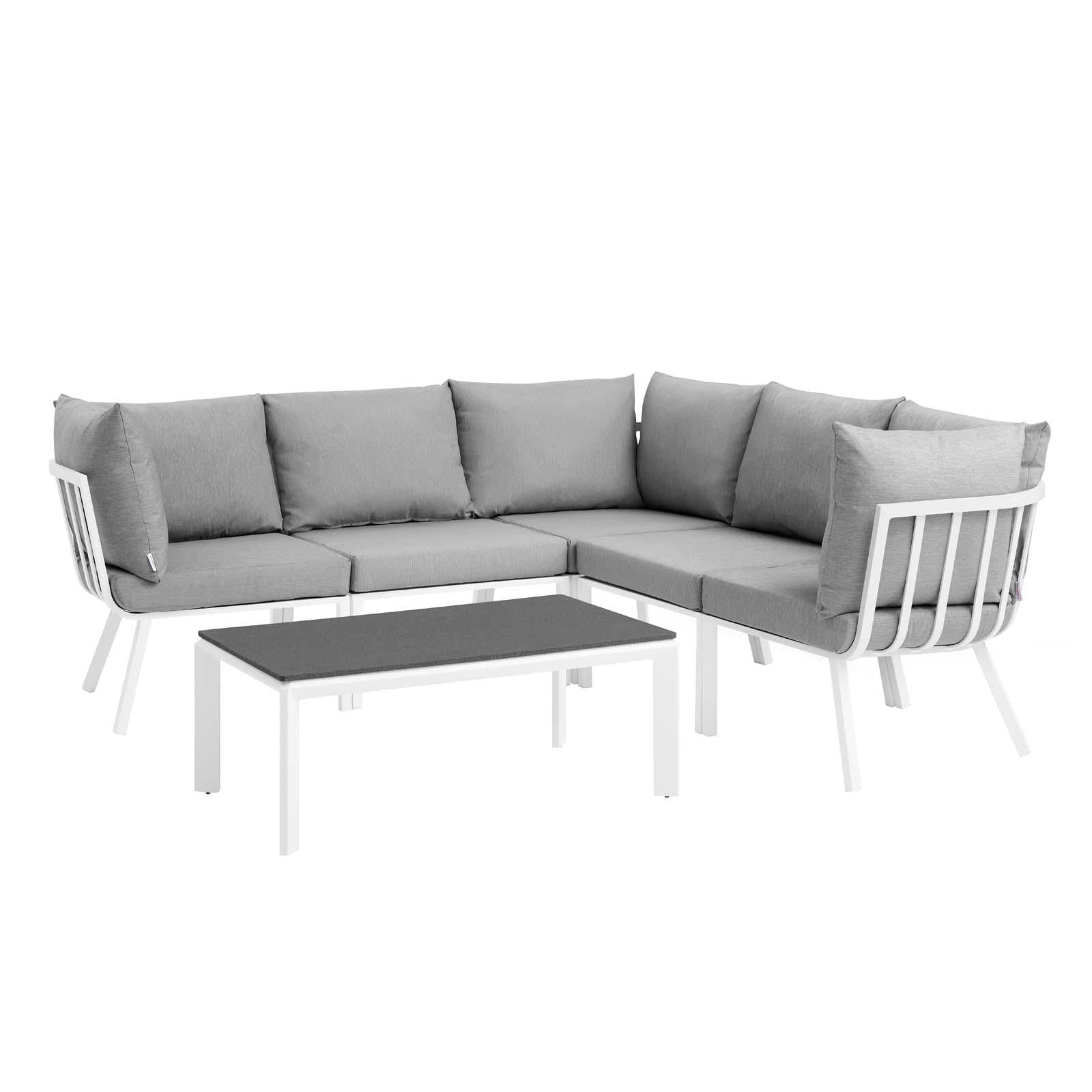 Modway Furniture Modern Riverside 6 Piece Outdoor Patio Aluminum Set - EEI-3788